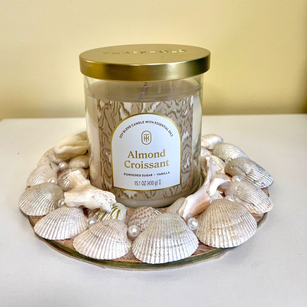 8" Seashell Wreath Candle Ring - Candle Not Included